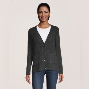 Denver Hayes Women's Luxe Supersoft Relaxed Fit Button Up Cardigan Green XL